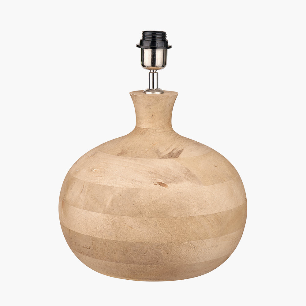 Kiah Natural Mango Wood Round Table Lamp - Base Only